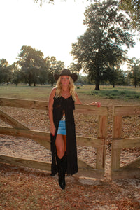 Langley Sheer Tunic Tank - Black