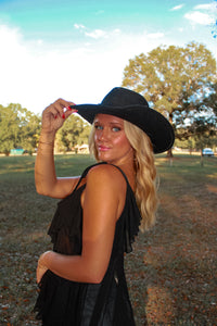 Langley Sheer Tunic Tank - Black
