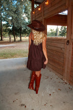 Load image into Gallery viewer, Tucson Babydoll Mini Dress - Brown
