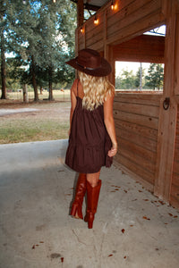 Tucson Babydoll Mini Dress - Brown