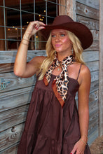 Load image into Gallery viewer, Tucson Babydoll Mini Dress - Brown
