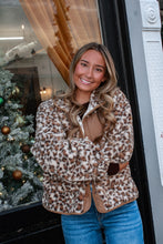 Load image into Gallery viewer, Leopard Oversized Sherpa Jacket - Cream
