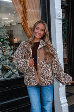 Load image into Gallery viewer, Leopard Oversized Sherpa Jacket - Cream
