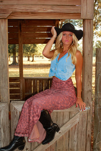 Feline Fine Leopard Maxi Skirt