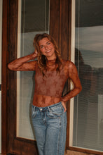 Load image into Gallery viewer, Autumn Lace Long Sleeve Shirt - Brown
