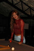 Load image into Gallery viewer, Cranberry Lace Long Sleeve - Deep Red
