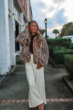 Load image into Gallery viewer, Leopard Oversized Sherpa Jacket - Cream
