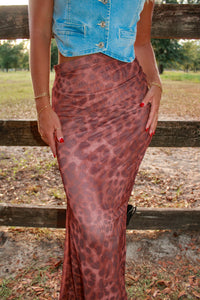 Feline Fine Leopard Maxi Skirt