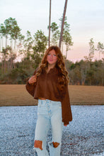 Load image into Gallery viewer, Wishlist Cropped Pullover Sweatshirt - Brown
