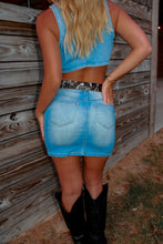 Load image into Gallery viewer, Bronco Denim Mini Skirt - Light Wash
