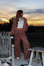 Load image into Gallery viewer, Delta Hoodie &amp; Pants Sweat Set - Brown

