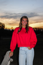 Load image into Gallery viewer, Harper Balloon Sleeve Sweatshirt - Red
