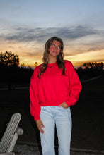 Load image into Gallery viewer, Harper Balloon Sleeve Sweatshirt - Red
