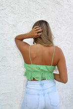Load image into Gallery viewer, Emerson Ruffle Crop Tank - Green
