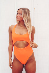 South Beach One Piece Swimsuit - Neon Orange