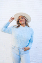 Load image into Gallery viewer, Sky’s The Limit Fuzzy Knit Sweater - Blue
