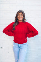 Load image into Gallery viewer, Winter Break Turtleneck Knit Sweater - Red
