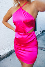 Load image into Gallery viewer, In Love Cutout Satin Dress - Hot Pink

