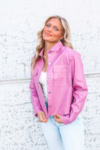Load image into Gallery viewer, Broadway Faux Leather Metallic Jacket - Pink
