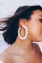 Load image into Gallery viewer, Pop The Bubbly Pearl Hoops
