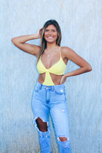 Load image into Gallery viewer, Rue Cut Out Bodysuit - Yellow
