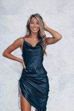 Load image into Gallery viewer, Athena Satin Dress - Black

