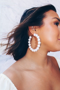 Pop The Bubbly Pearl Hoops